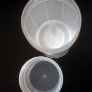 Transparent Empty Plastic Deodorant Container - Twist-Up, Top-Fill, Cylinder (top view ready to be filled)