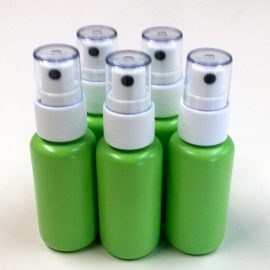 Green Bottle with Fine Mist Sprayer with lid (5-pack)