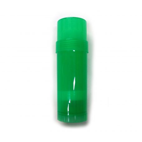 Green Transparent Empty Plastic Deodorant Container - Twist-Up, Top-Fill, Cylinder with lid ON - Main