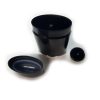 Bottom-Fill Oval Deodorant Container Black - Rightside Up bottom cap off