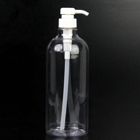 32 oz (1000 ml) clear bottle with white pump for lotion, liquid or gel (bottle and pump for hand sanitizer)