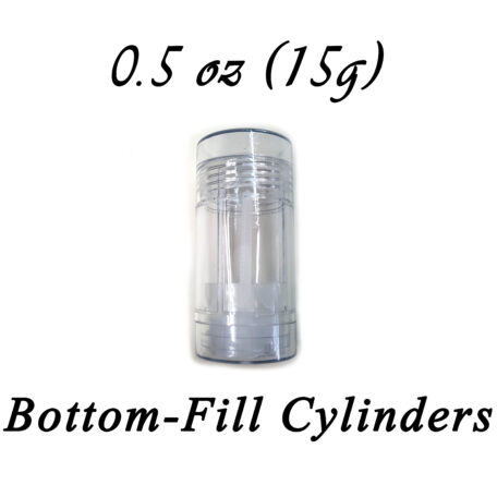 Clear Plastic Bottom-Fill Cylinders - .5 oz (15g) Empty Deodorant Container or chapstick container