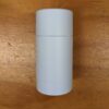 Empty Deodorant Container Cylinder Matte White_Wood Background #1